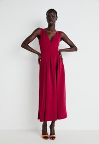 VILA VIWELLY DEEP V NECK ANCLE DRESS - Haljina od žerseja - beet red
