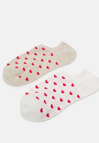 Lindex LOW ANKLE HEARTS 4 PACK - Čarape - off white