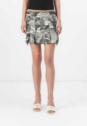 SKIRT - A-linjekjol - green/grey