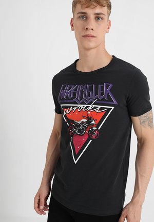 Wrangler, RINGER TEE - T-shirt con stampa - faded black