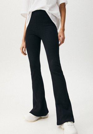 Stretch bell bottom trousers - Pantaloni - black