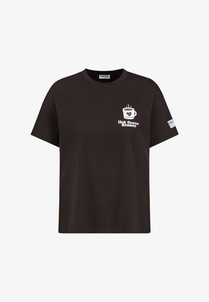 Sublevel, SUBLEVEL T-SHIRT MIT HEISSEN GETRÄNKEN - Print T-shirt - dark-brown