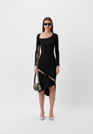 ASIMETRIC MIDI DRESS WITH CUTOUTS - Etuikleid - black