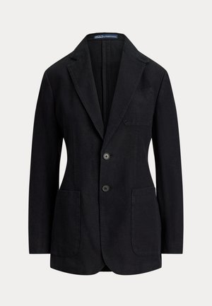 SINGLE-BREASTED LINEN JACKET - Σακάκι - black