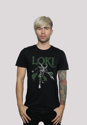MARVEL UNIVERSE LOKI SCEPTER  PREMIUM SUPERHELDEN IRON MAN CAPT - Print T-shirt - black