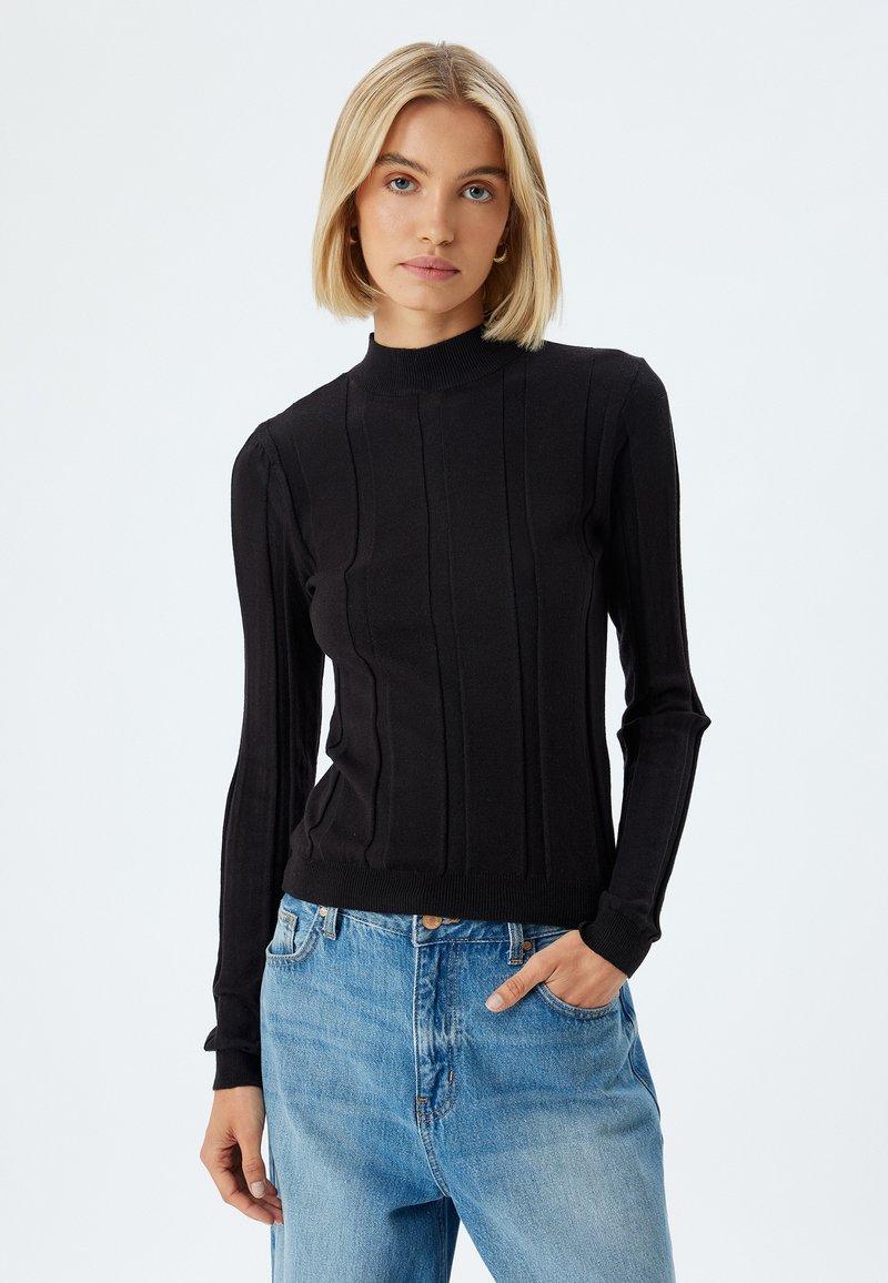 Koton HIGH NECK - Neule - black