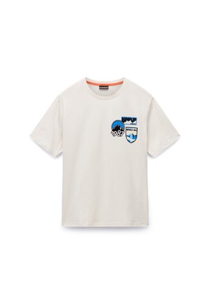 Napapijri MONTEPIANA - Print T-shirt - beige dimity