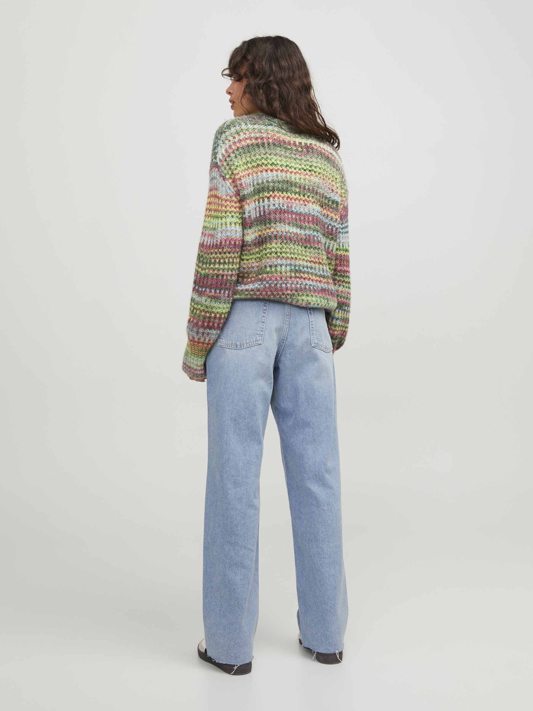 JJXX JXSIMONE CREW NECK - Jumper - limeade multi coloure space dye