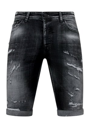 WITH PAINT SPLATTER - Jeansshort - zwart