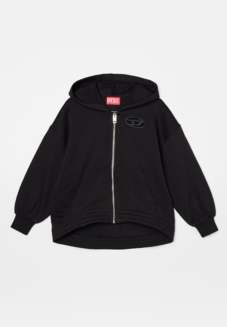 Diesel Sweater met rits antraciet gemêleerd