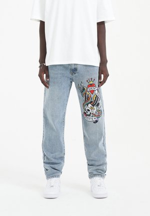 Ed Hardy NYC-SKULL DIAMANTE  - Straight leg jeans - bleach