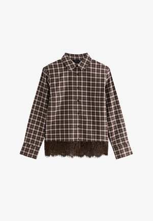 New Look, CHECK TRIM - Button-down blouse - brown pattern