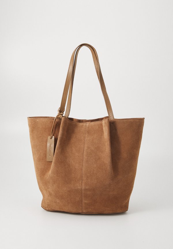 LEATHER - Tote bag - chestnut