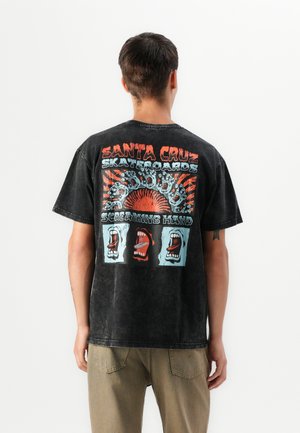 SCREAMING CONNECT UNISEX - Print T-shirt - black acid wash
