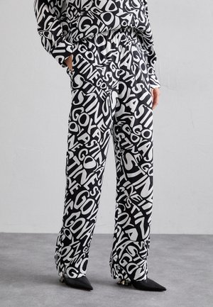 FATOU - Trousers - black/white