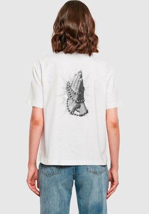 Mister Tee PRAYING HANDS - Print T-shirt - white