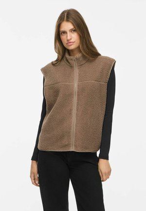 VILA WAISTCOAT VIMARLON TEDDY - Vest - fungi
