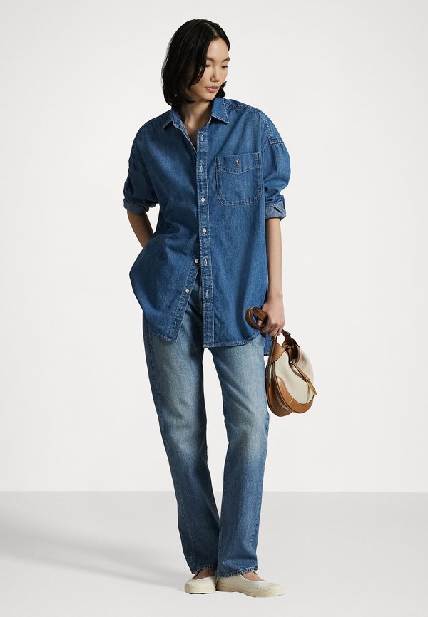 OVERSIZE DENIM SHIRT - Button-down blouse - golfito wash2