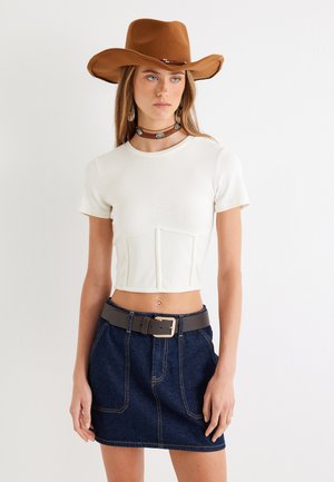 CROP  - Camiseta estampada - white