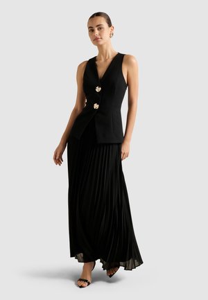 LARISSA PLEATED VEST - Maxi-jurk - black