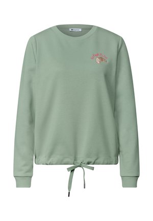 Street One, SWEATSHIRT MIT RUNDHALS UND EMBROIDERY - Sweatshirt - eucalyptus green