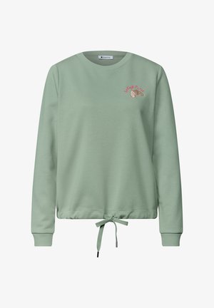 Street One, SWEATSHIRT MIT RUNDHALS UND EMBROIDERY - Sweatshirt - eucalyptus green