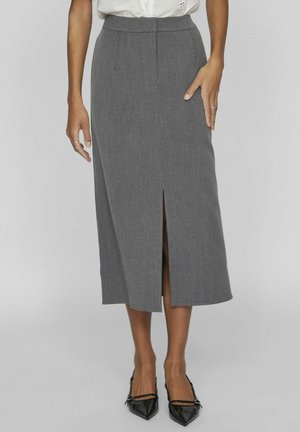 HIGH WAIST - Maxirok - medium grey melange