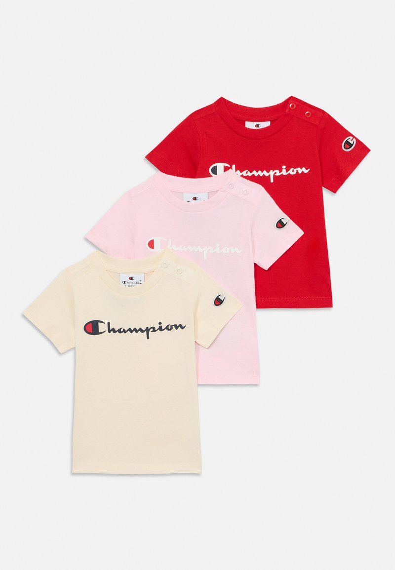 Champion - ICONS TODDLER UNISEX 3 PACK - Potiskana majica - red/pink/beige, Povečajte