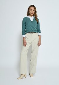 Minus MIMILLA 3/4 SLEEVE KNIT PULLOVER - Pulover - sea mist melange