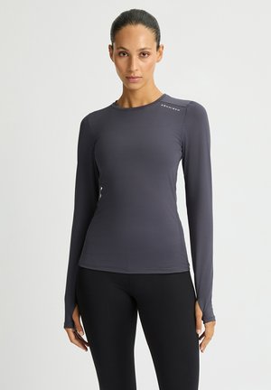 JACQUARD - Long sleeved top - dk grey plum