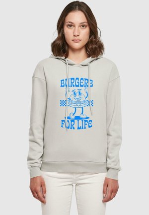 BURGERS FOR LIFE - Kapuzenpullover - lightasphalt