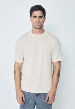PLISSÉ UNI - T-shirt basique - beige
