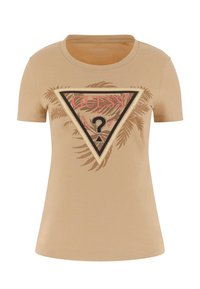 LOGO-DREIECK - Nyomott mintás póló - beige