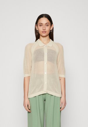 Vero Moda Tall VMLEXSUNMESH 2/4 BUTTON - Camicia - oatmeal