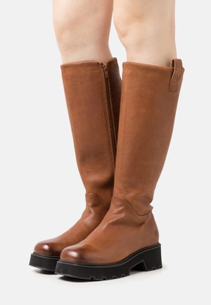 JULY - Platform boots - light cognac