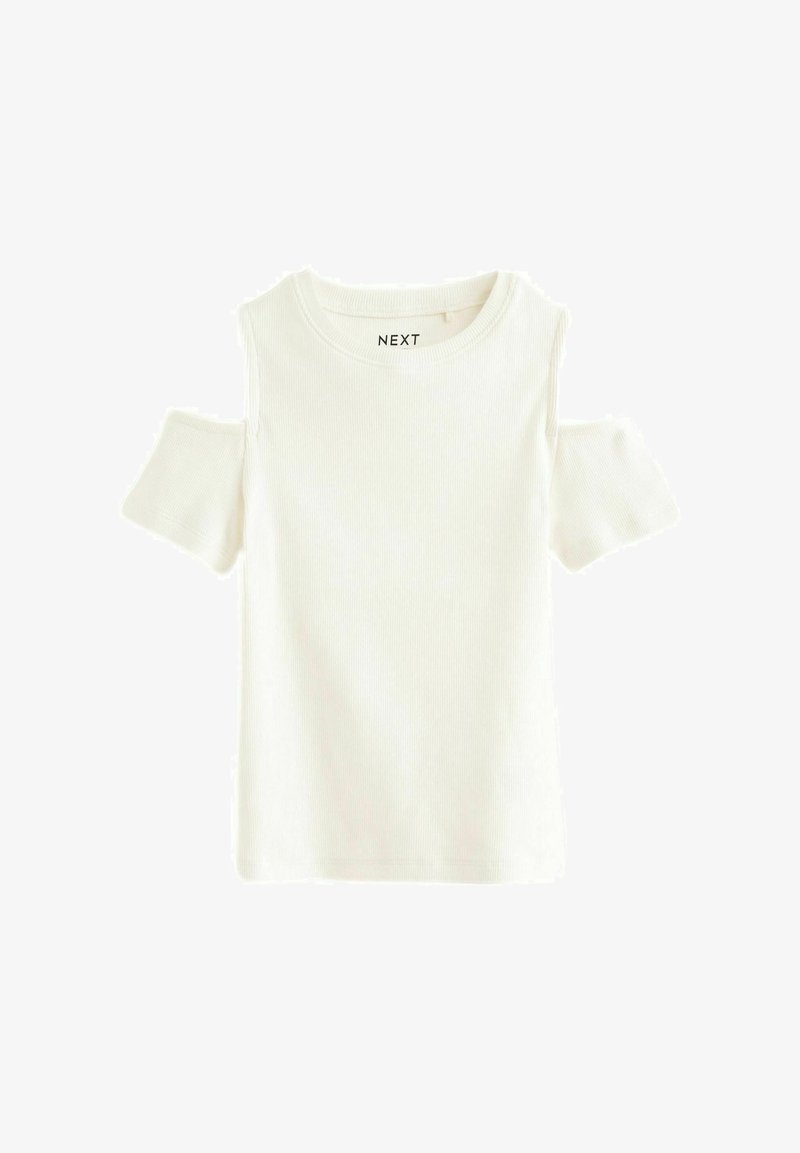 Next COLD SHOULDER REGULAR FIT - T-shirt con stampa - white