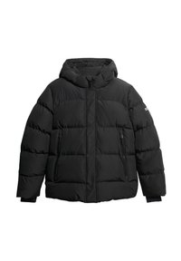 HOODED BAFFLE PUFFER - Giacca invernale - black