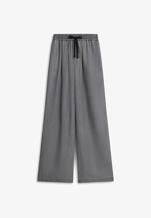 Twist, TWIST PANTS WIDE LEG PANTS WITH CONTRAST CORD - Stoffhose - grey