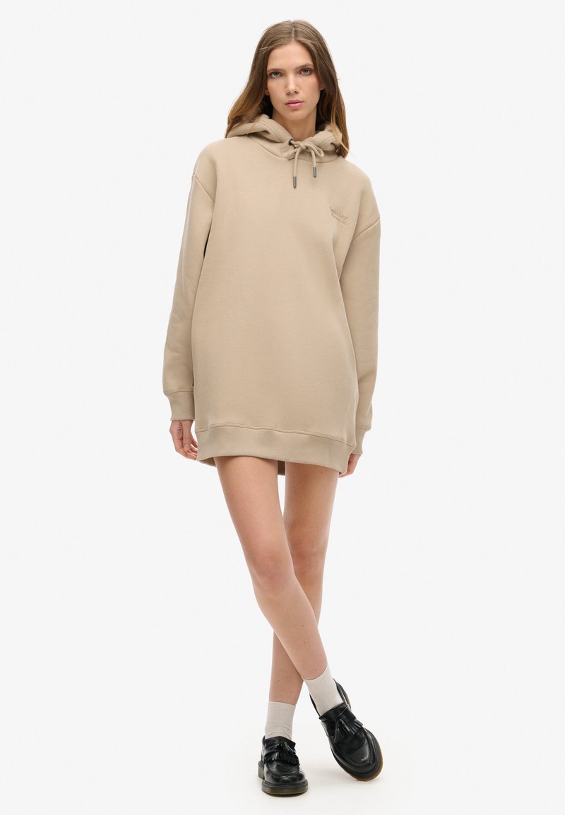 Superdry & Co ESSENTIAL HOODIE - Day dress - beige - Zalando