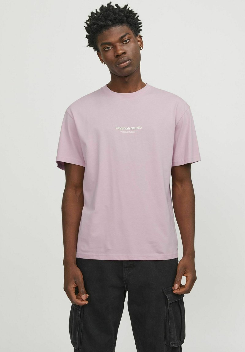 Jack & Jones JORVESTERBRO CREW NECK - T-shirt imprimé - pink nectar