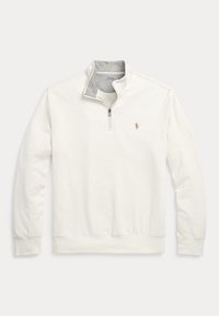 LUXURY JERSEY QUARTER-ZIP PULLOVER - Pusa - parchment cream