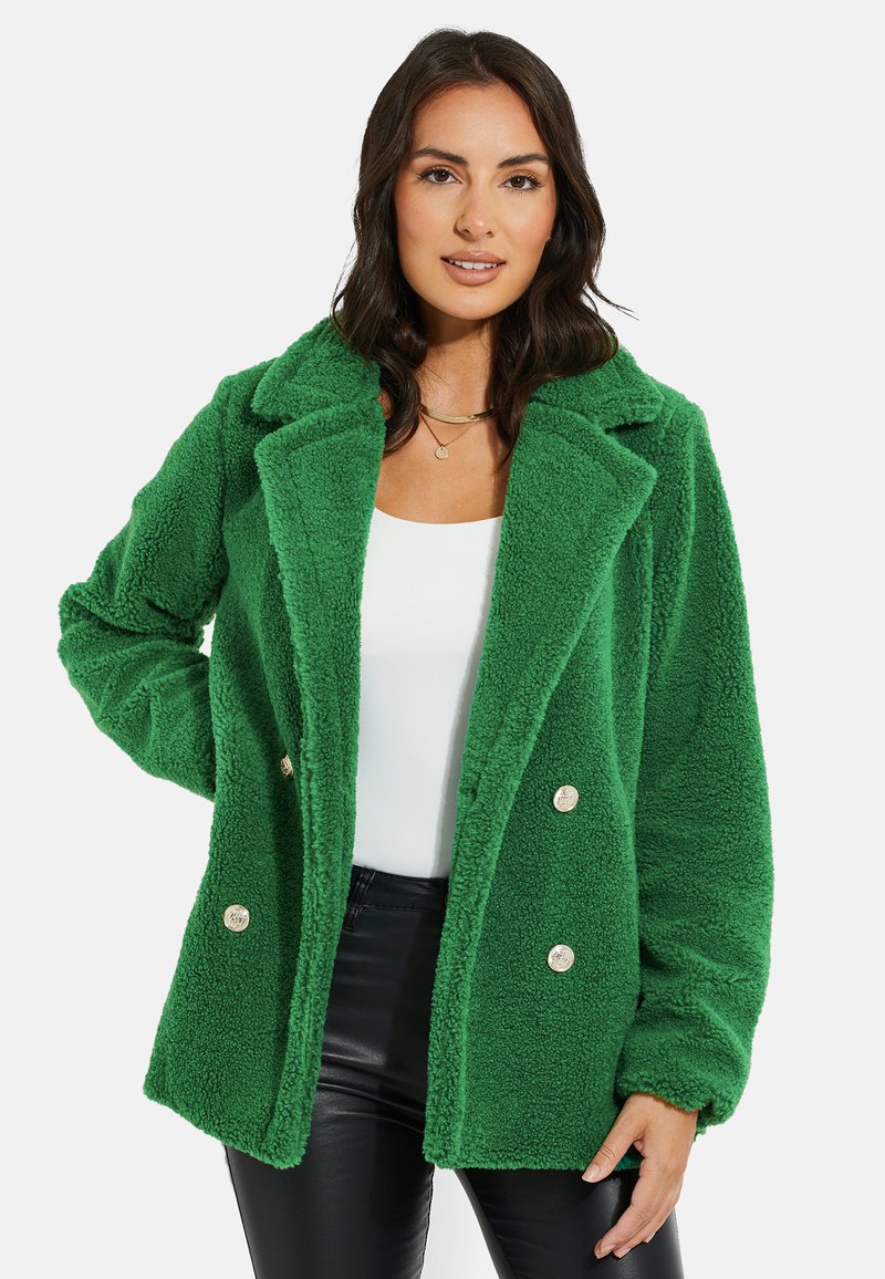 Threadbare KERMIE BOUCLE DOUBLE BREASTED - Short coat - green