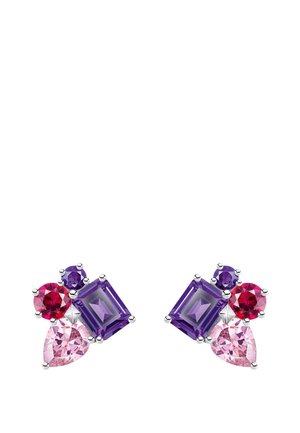 Boucles d'oreilles - silberfarben pink violett rot