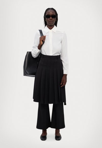 ROKH MIDI PLEATED SKIRT TROUSERS - Kalhoty - black