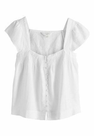 REGULAR FIT - FLUTTER SLEEVE BUTTON FRONT - Bluse - white