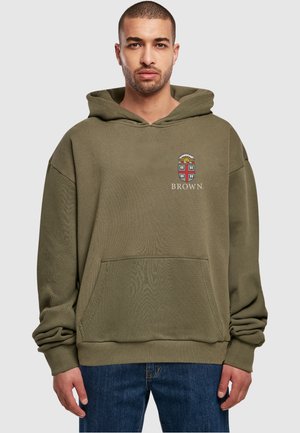 Merchcode UNIVERSITY  EMBLEM ULTRA HEAVY - Sweat à capuche - olive