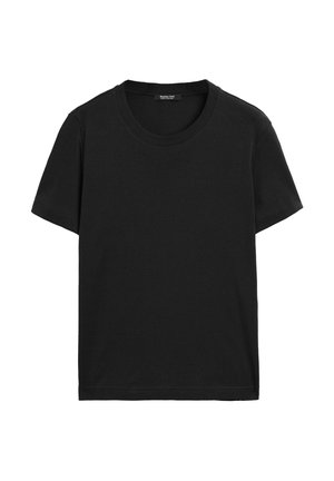 Massimo Dutti, 100% COTTON INTERLOCK CREW NECK T-SHIRT - T-Shirt basic - black