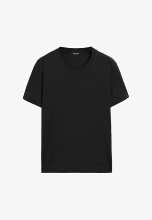 Massimo Dutti, 100% COTTON INTERLOCK CREW NECK T-SHIRT - T-Shirt basic - black