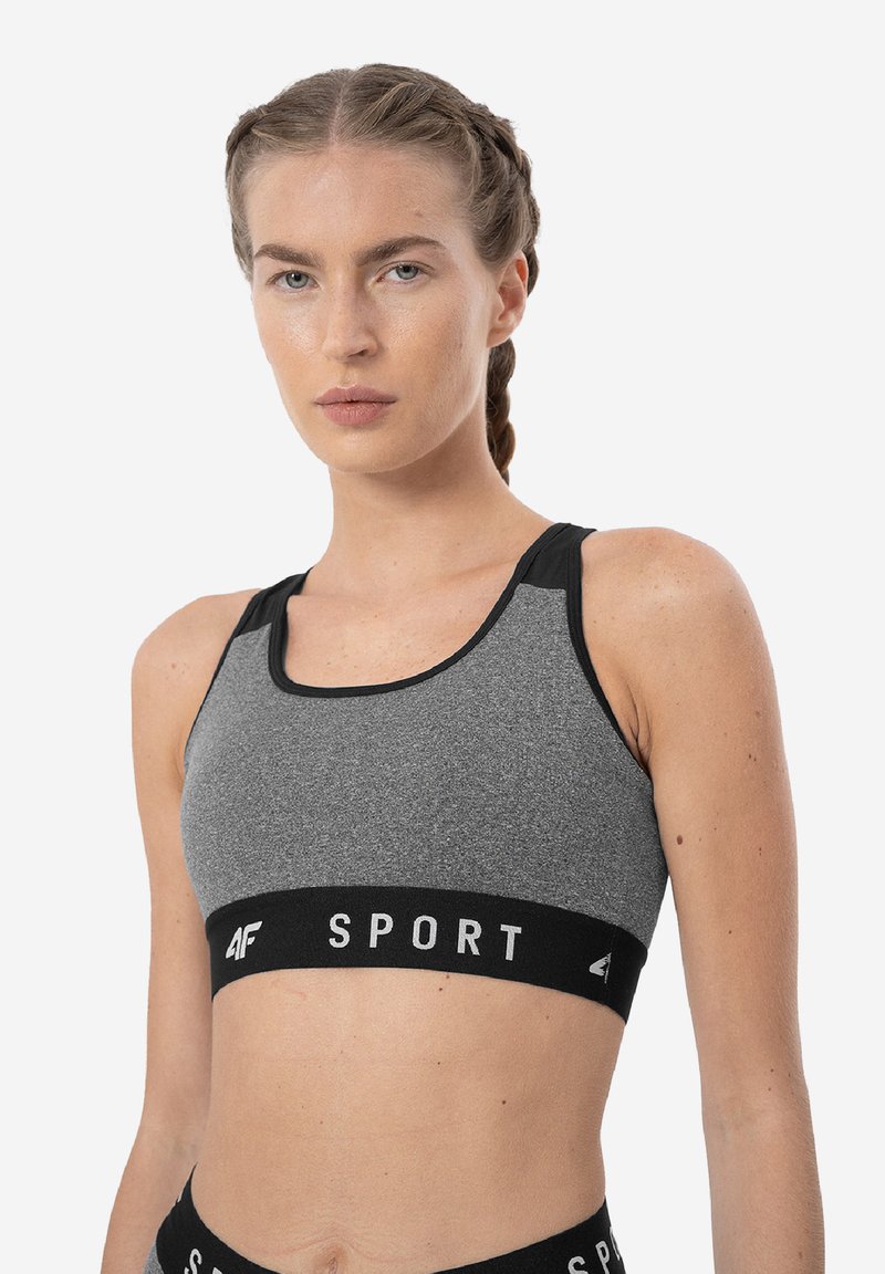 4F SportBH med lätt stöd middle grey melange/grå Zalando.se