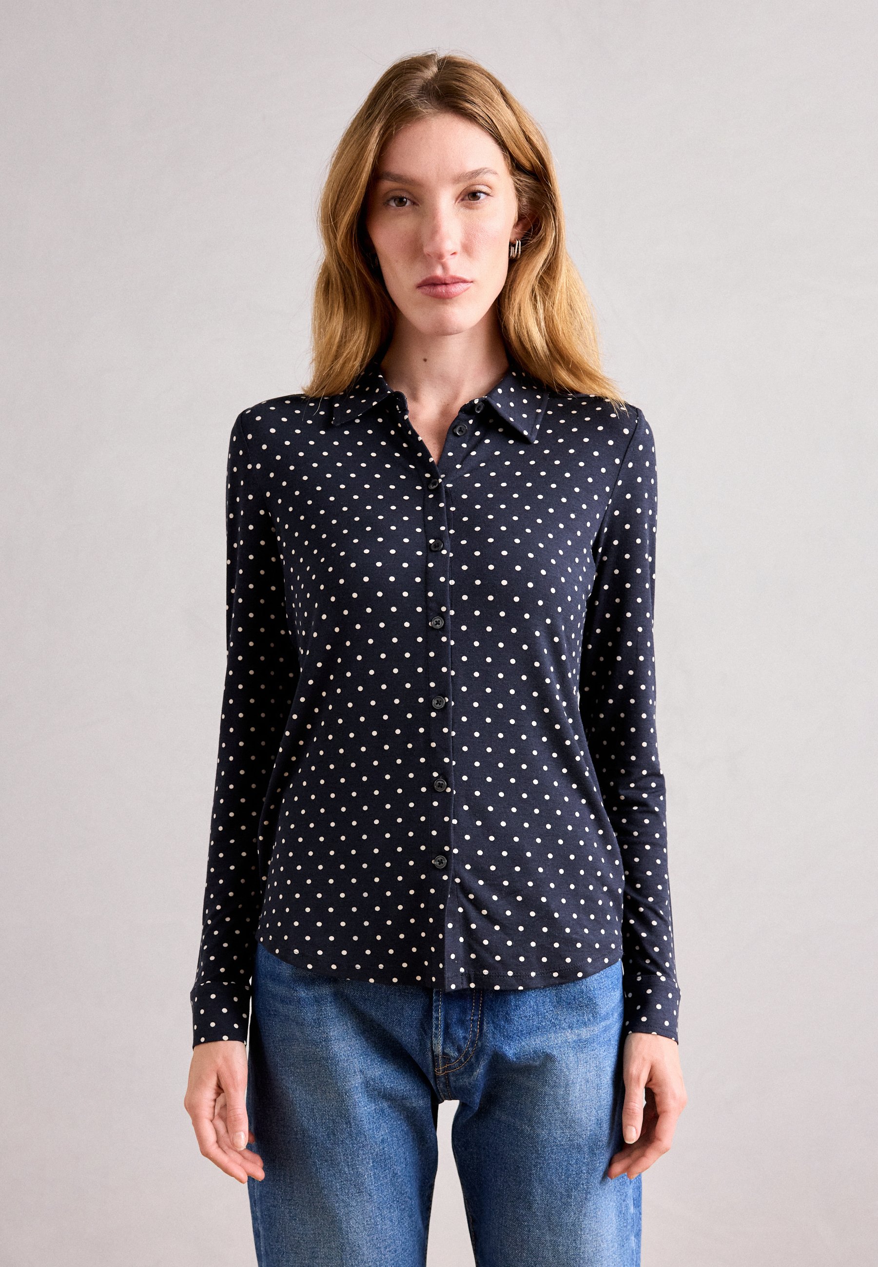Marc O'Polo BLOUSE LONG SLEEVE COLLAR BUTTON PLACKET